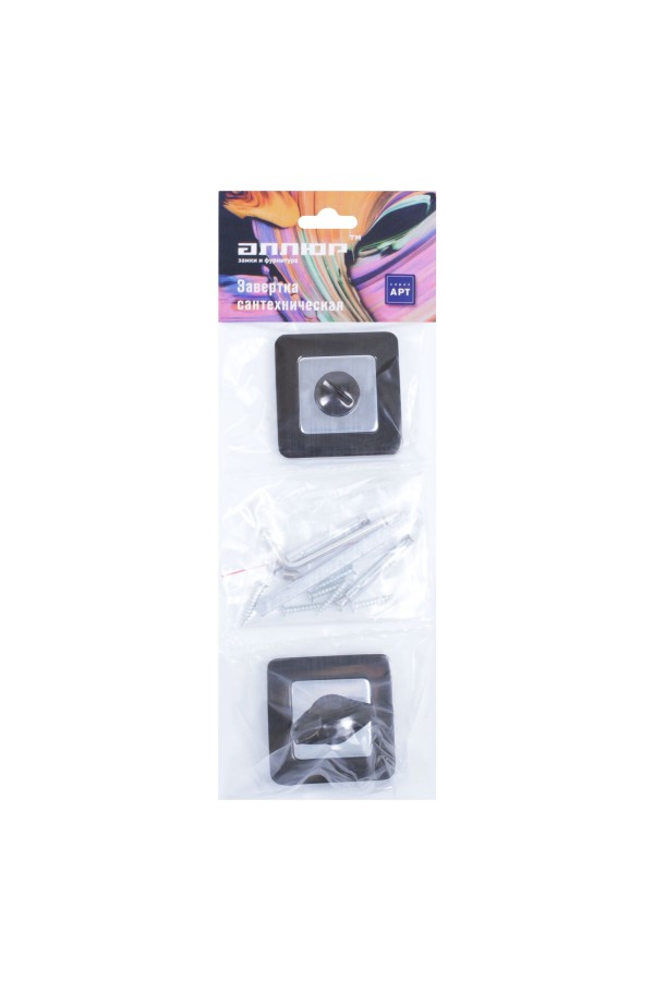 Сантехническая завертка к ручкам АЛЛЮР АРТ BK-S1 BT/CP(41142) черн.титан/хром (100,10)