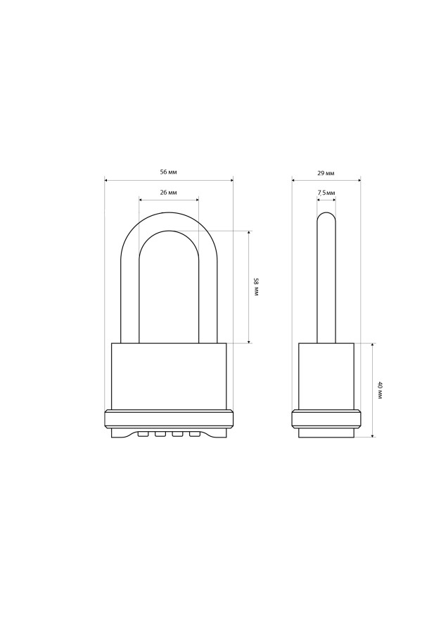 БУЛАТ ВС 564-01 кодовый d=7,5 мм Замок навесной (24,6)