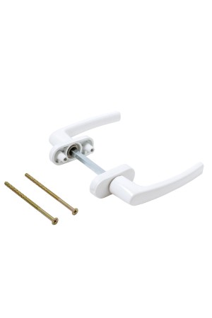 Ручка балконная белая симметричная (двухстор.) Omega BHS 04 (01) RAL 9016 Комплект ручек (30)