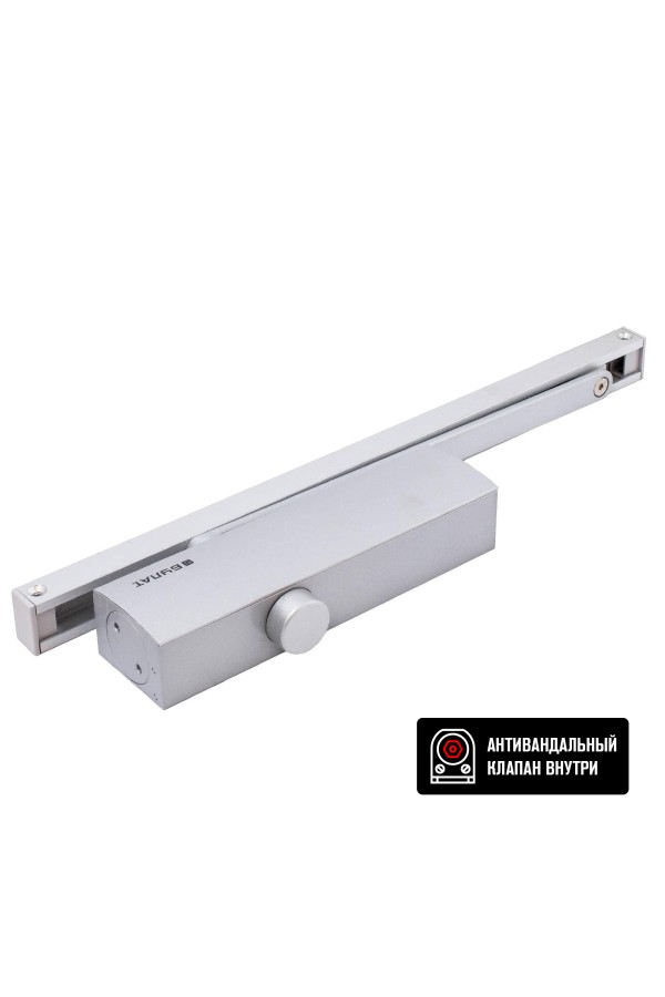 БУЛАТ Доводчик дверной  ДД 812/5 CH-S (CS+LS+HO+BC+DA+PA) (25-120 кг) серебро со скольз.тягой (10)