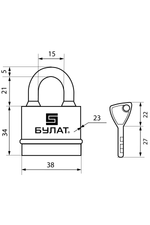 БУЛАТ ВС 3-Н35 ПЛ всепогодный 5кл. d=5мм Замок навесной (96,12)