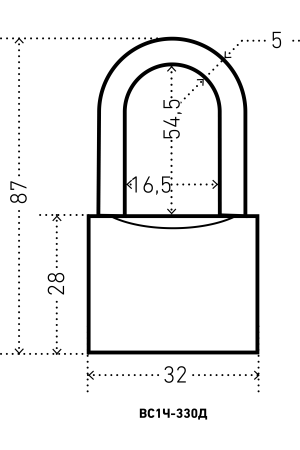 АЛЛЮР ВС1Ч-330Д дл.дужка d5мм 5кл. Замок навесной (144,12!!!)