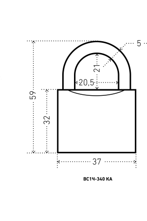 АЛЛЮР ВС1Ч-340 KA с одной секретностью d5мм полимер Замок навесной (96,6!!!)