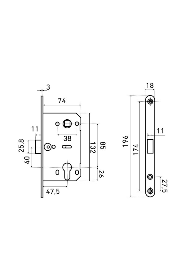 АЛЛЮР АРТ PL 85-50 PB золото ХЕДЕР без ц/м  Замок врезной (30)