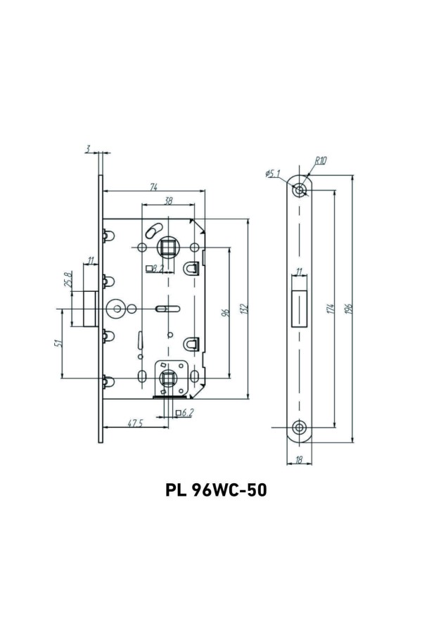 АЛЛЮР АРТ PL 96WC-50 PB золото ХЕДЕР  с фиксатором Защелка (30)
