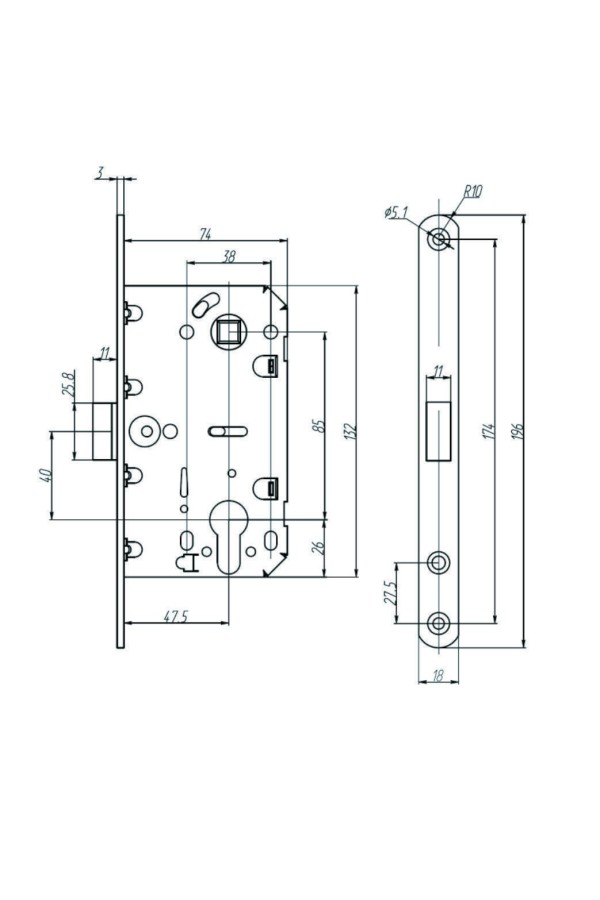 АЛЛЮР АРТ ML 85-50 PB золото ХЕДЕР без ц/м МАГНИТНЫЙ Замок врезной (30)