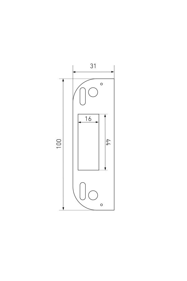 Ответная планка АЛЛЮР 045 ZP хром для финских  дверей (250,50)