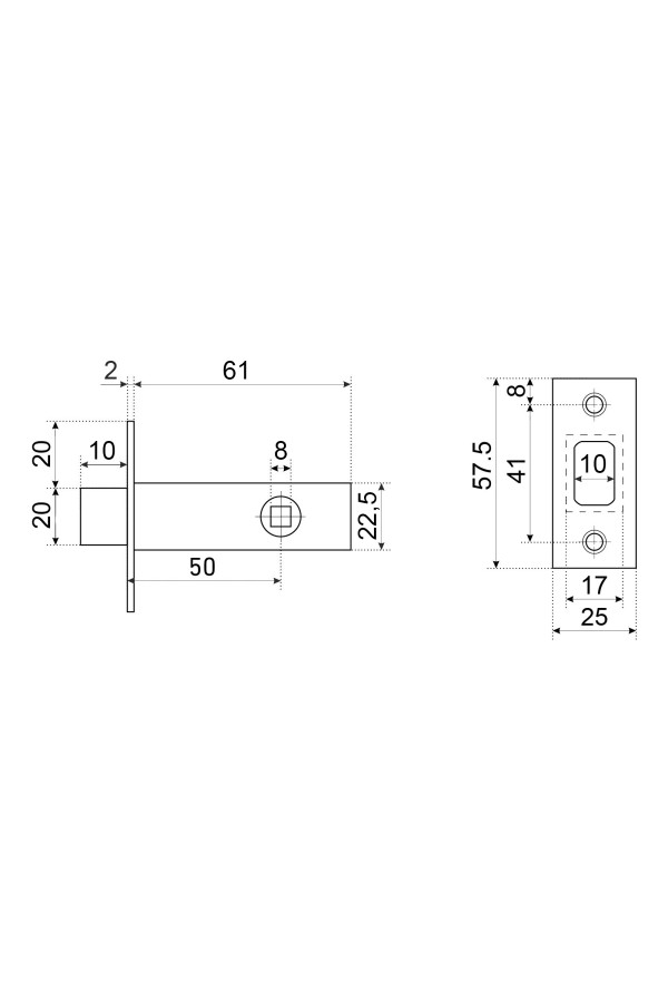 АЛЛЮР АРТ L50-8M W матовый белый магнитная б/ручек Защёлка (100)