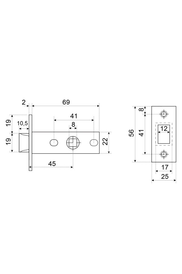 АЛЛЮР АРТ L45-8 W матовый белый торц.планка 25мм б/ручек Защёлка (100)