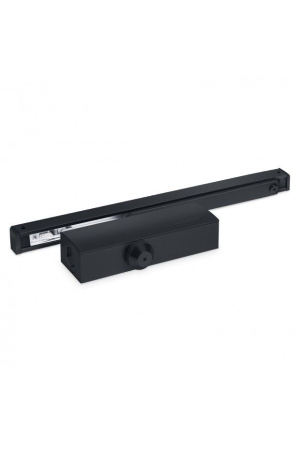 NOTEDO Доводчик дверной  DC-085 SL+HO BLACK черный со скользящей тягой, с фикс. до 80 кг (10)