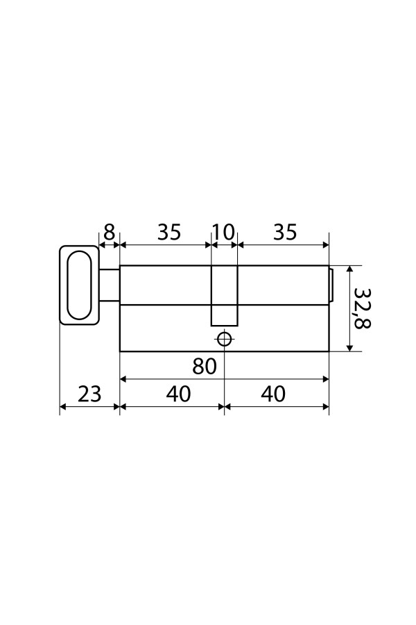 Стандарт MAX 80 (40х40В) SN 5кл мат.никель перф.ключ/верт. Цилиндровый механизм (60,10)