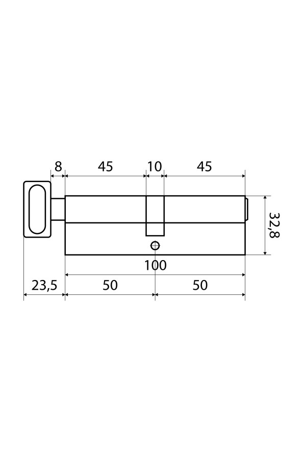 Стандарт MAX 100 (50х50В) SN 5кл мат.никель перф.ключ/верт. Цилиндровый механизм (60,10)