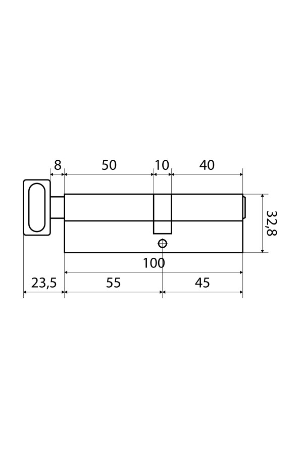 Стандарт MAX 100 (45х55В) SN 5кл мат.никель перф.ключ/верт. Цилиндровый механизм (60,10)