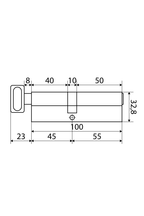 Стандарт MAX 100 (55х45В) SN 5кл мат.никель перф.ключ/верт. Цилиндровый механизм (60,10)