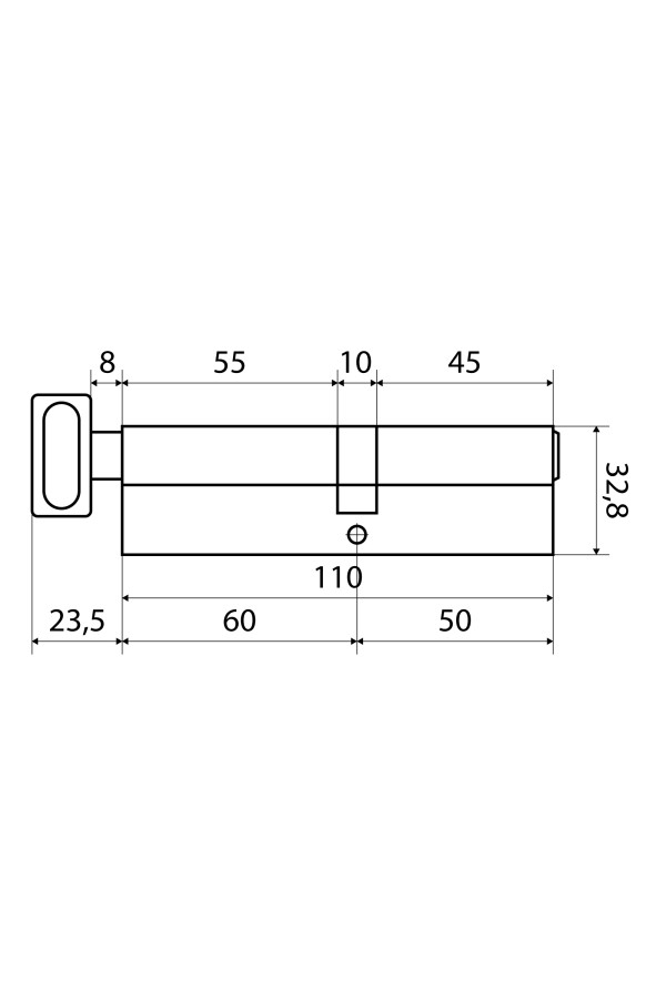 Стандарт MAX 110 (50х60В) SN 5кл мат.никель перф.ключ/верт. Цилиндровый механизм (60,10)