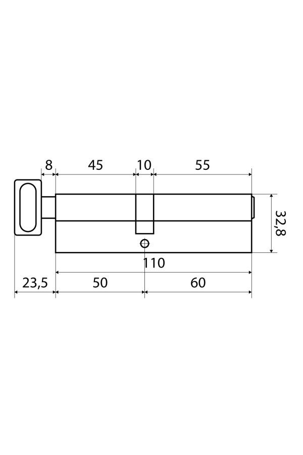 Стандарт MAX 110 (60х50В) SN 5кл мат.никель перф.ключ/верт. Цилиндровый механизм (60,10)