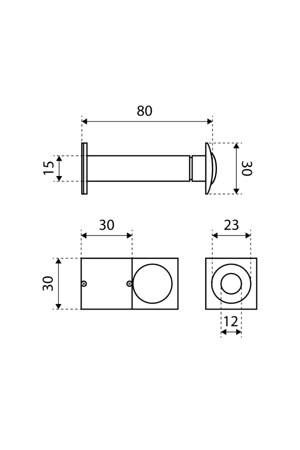 БУЛАТ ГД 02.16.08 (70/130 мм) матовый никель   Глазок дверной (10,100)