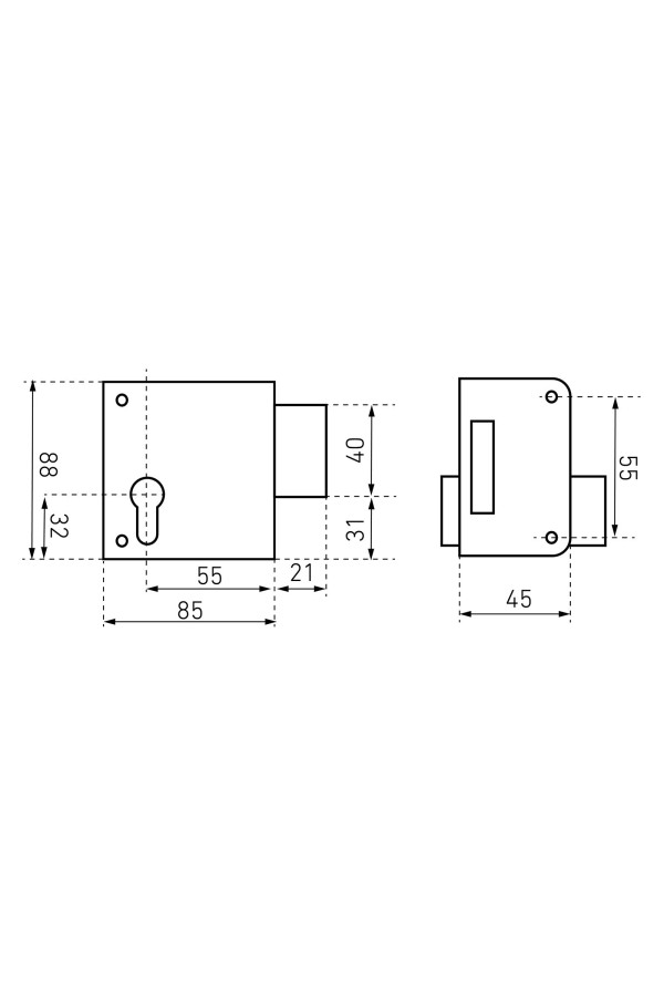 Птимаш...ЗН1-1 медь БЕЗ ЦИЛИНДРА Замок накладной (30)