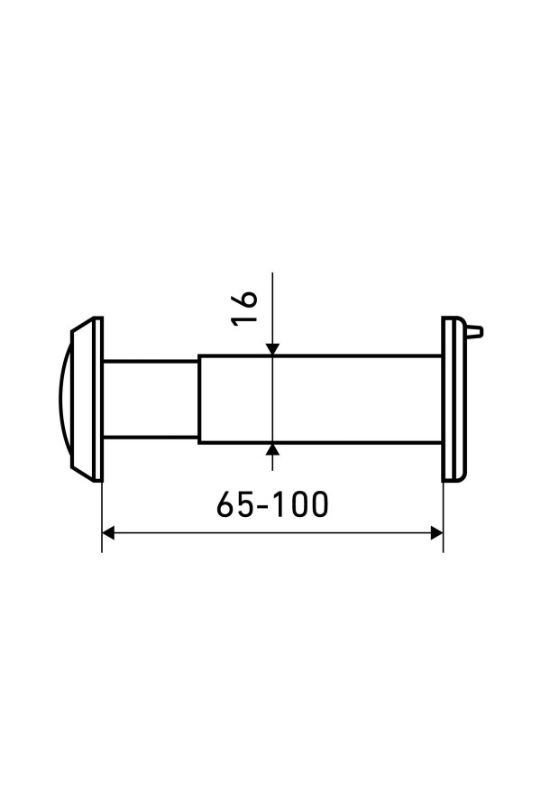 ЗАМКОФФ ГД d=16 (30) мм 65-90мм пластик хром Глазок дверной  (1000,50)