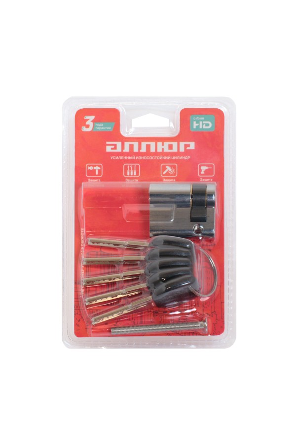 АЛЛЮР HD F 40H-5К CP (30x10) хром перф.кл ОДНОСТОРОННИЙ Цилиндровый механизм (60,10)