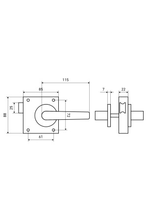 Птимаш ЗЩН1.45 серебро (правая) Защелка накладная дверная (20)