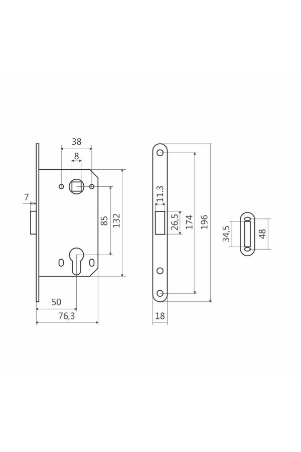 АЛЛЮР АРТ 5300-MC AC ст.медь без ц/м МАГНИТНЫЙ Замок врезной (40)