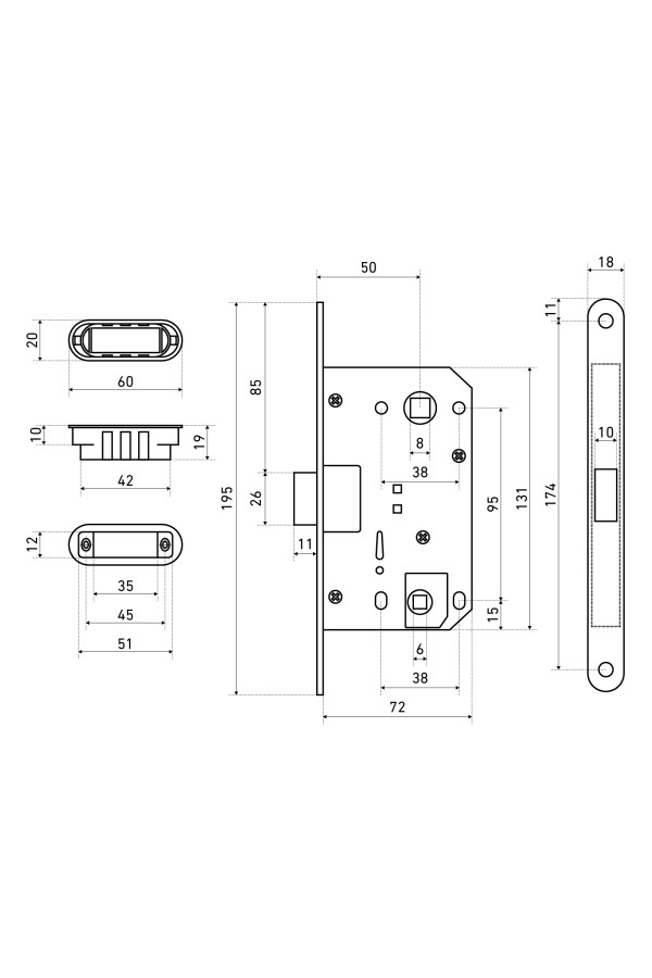 АЛЛЮР АРТ 5300-MC-WC AC ст.медь с фиксатором МАГНИТНАЯ Защёлка (40)
