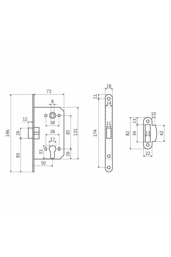 АЛЛЮР АРТ 5300-P SB мат.золото без ц/м  Замок врезной (40)