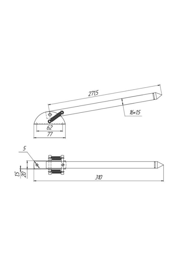 Домарт Упор воротный 300 мм  серый металик (10)