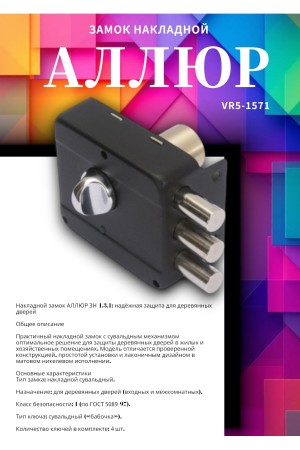 АЛЛЮР ЗН 1-3-1 Замок накладной