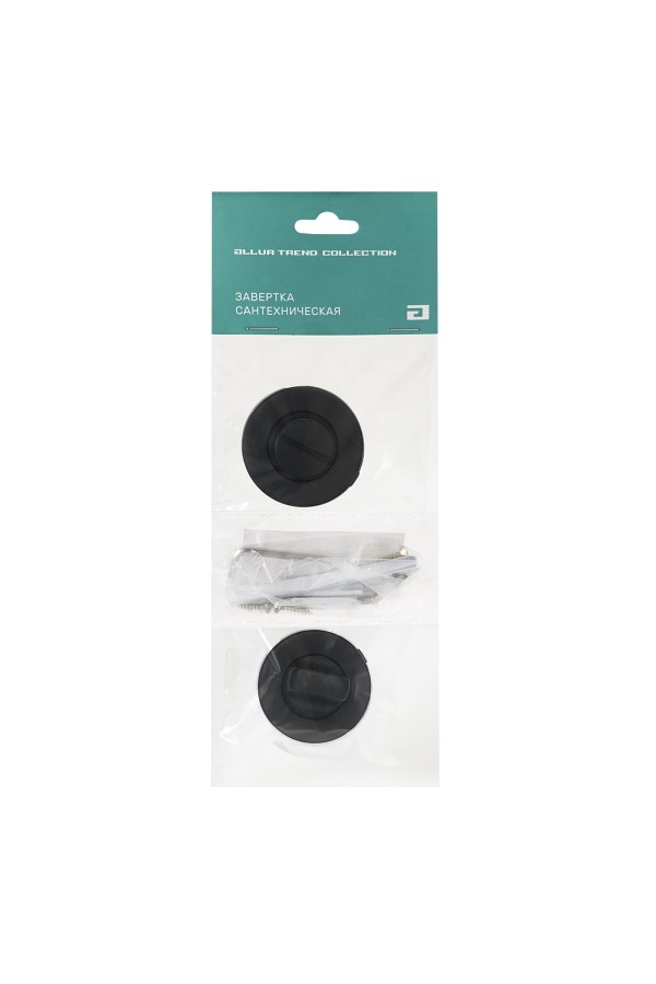 Сантехническая завертка к ручкам АЛЛЮР 1800BK WC BL матовый черный (100,10)