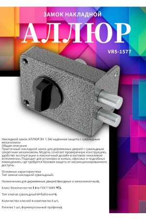 АЛЛЮР ЗН 1-3А Замок накладной (20)