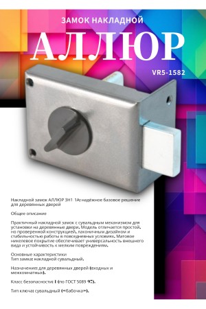 АЛЛЮР ЗН1-1 А Замок накладной (20)