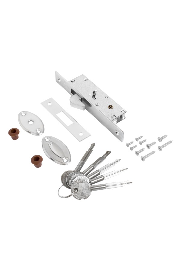 БУЛАТ  ЗВ 1-1К.20.00.20.04 (72-K-CR) хром 5кл. Замок врезной б/руч (48)