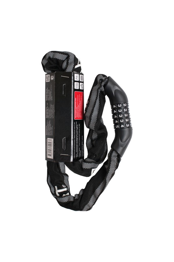 БУЛАТ ВС 606ЦК (d6*1000) ЧЕРНЫЙ с цепью кодовый. Замок навесной (6) (30,15)