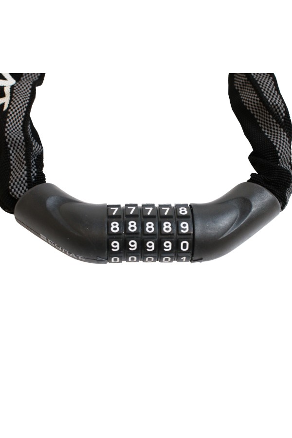 БУЛАТ ВС 606ЦК (d6*1000) ЧЕРНЫЙ с цепью кодовый. Замок навесной (6) (30,15)