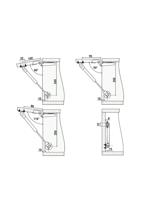 StahlBuro N100 матовый хром Газовые лифты (100)