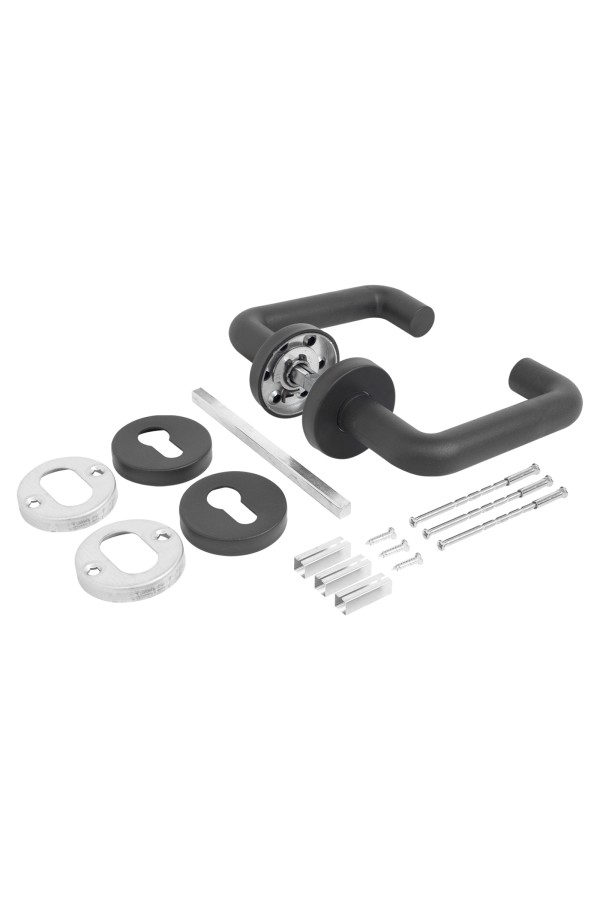 СТАНДАРТ 0203 (60-100)/R01 BLACK Комплект ручек с круглой накладкой под МЦ (30)