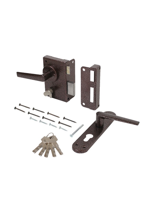 Птимаш ЗН3-1 медь (левый) Замок накладной с ручками (10)