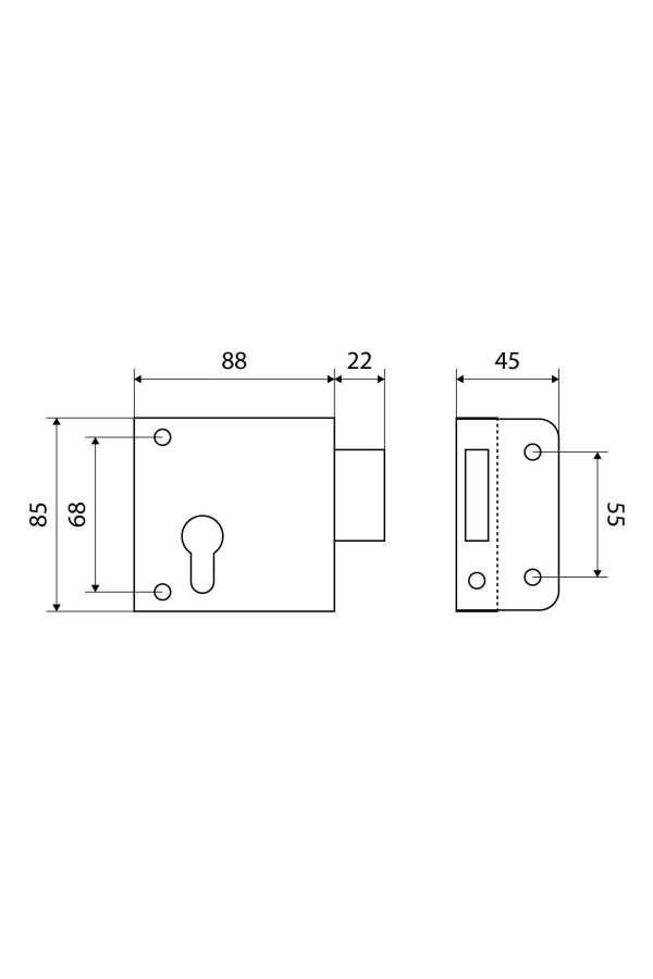 Птимаш ЗН1-1У (усиленный цилиндр) бронза Замок накладной (30)
