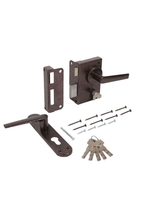 Птимаш ЗН3-1 медь (правый) Замок накладной с ручками (10)