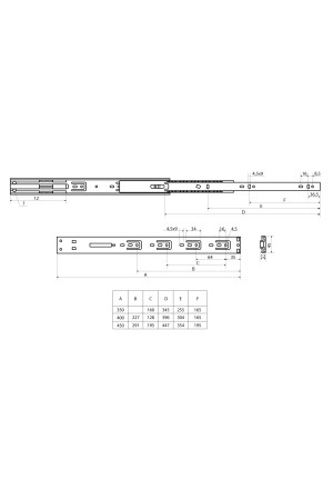 StahlBuro направляющие шариковые с доводчиком (2 шт.) 45-450 /18
