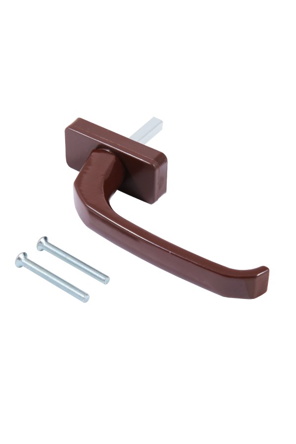 Ручка для пластик.окон ИРИС штифт 35 мм корич. Упакованная (100)