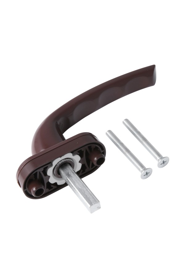 Ручка для пластик.окон ЛУНА (HOPA) штифт 35мм корич. Упакованная (100)