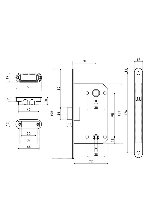 АЛЛЮР АРТ 5300-MC-WC CP хром B2B пакет МАГНИТНАЯ Защёлка (50)