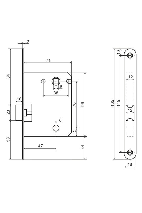 АЛЛЮР АРТ L7050R CP хром B2B пакет планка 20мм Защёлка (50)
