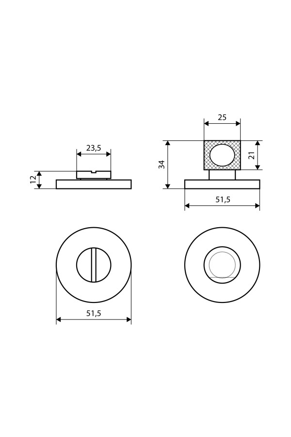 Сантехническая завертка к ручкам ALLUR ART COLLECTION BK-R4 MSC(72160) итал. матовый хром (100,10)