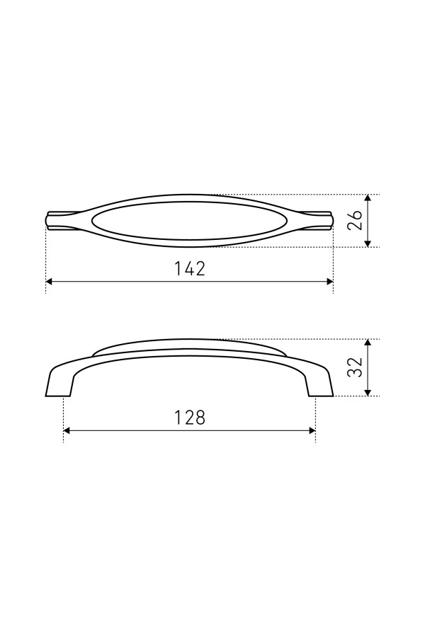 StahlBuro C0003-128 2шт., AS состаренное серебро. Ручка-скоба мебельная (10, 100)