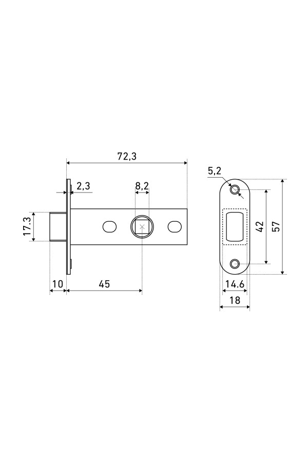 АЛЛЮР АРТ L45-8M-R18 SN мат.никель магнитная овал.торц.планка Защёлка (100)