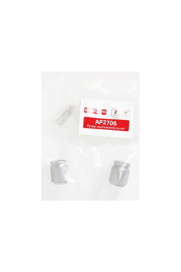 StahlBuro AP2706 2шт., W матовый белый хром. Ручка-кнопка мебельная (25, 250)